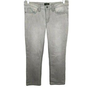 Denver Hayes Women's Gray Stretch Contemporary Fit Mid-Rise Straight Jeans 8